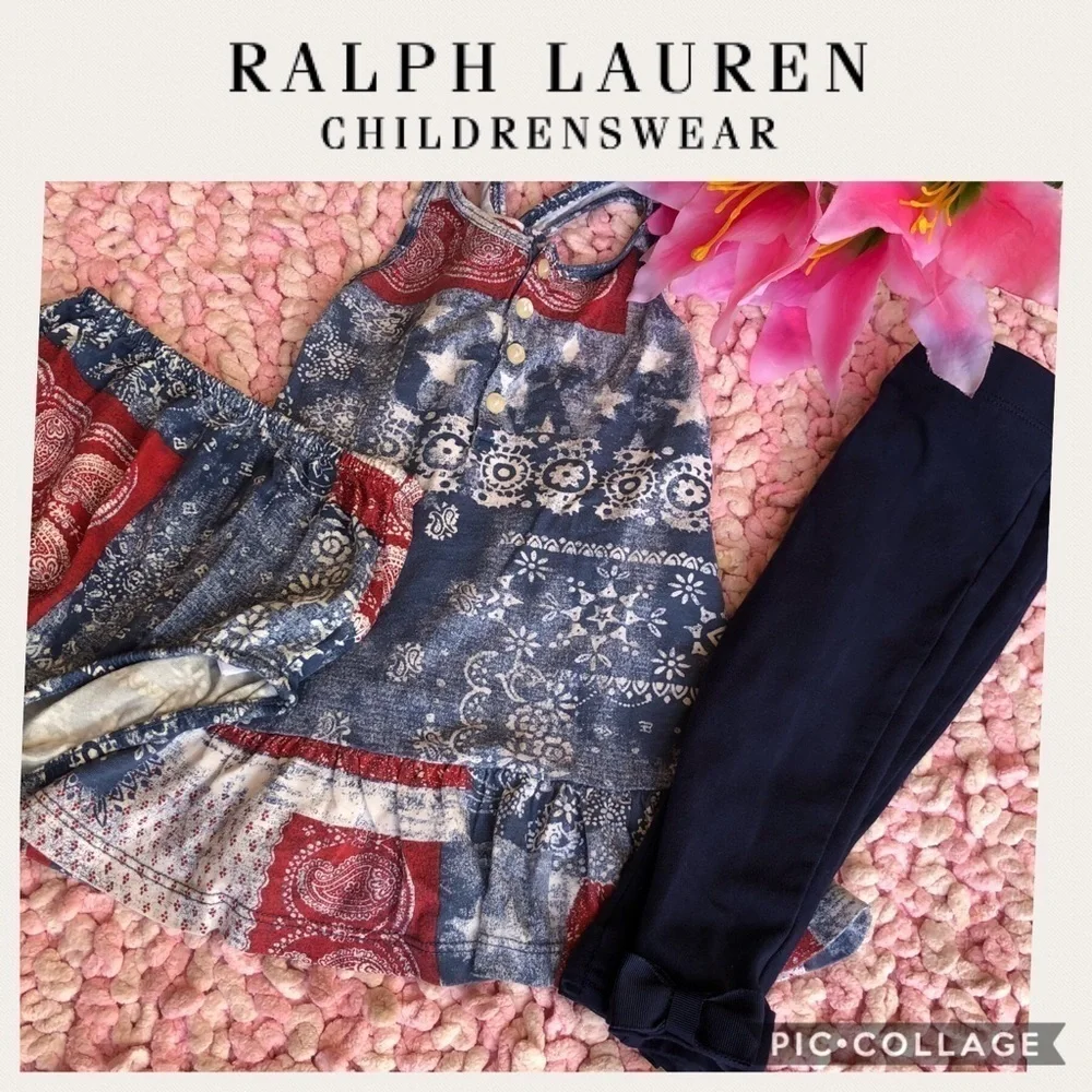Ralph Lauren baby dress and leggings bundle